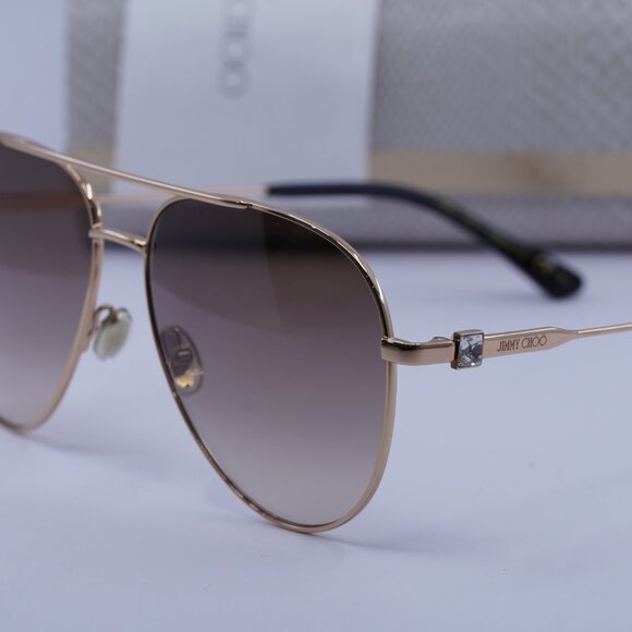 Jimmy Choo OLLY/S 0DDB HA Aviator Sunglasses - Gold/Brown Gradient - Picture 2 of 10